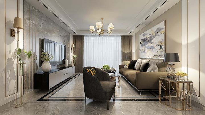 鉑悅山-140平米-15萬元-節(jié)奏黑白灰