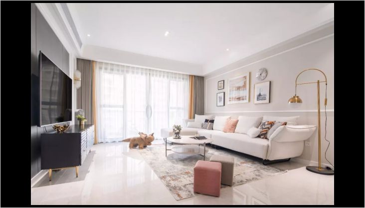 113平清新美式風格，客廳裝的太漂亮了，主臥衣帽間相通，精致顯格調(diào)！